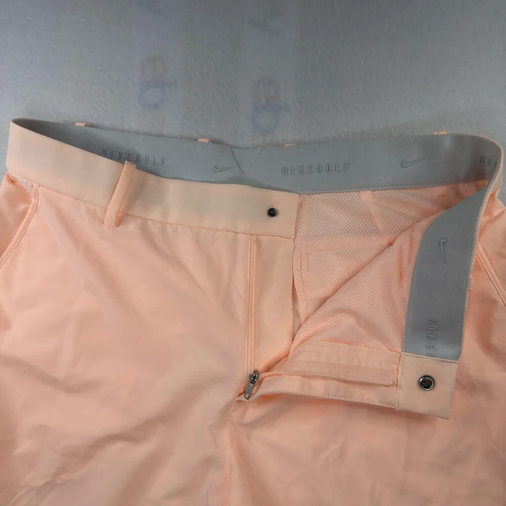 Nike Golf Dri-FIT Shorts Mens 34 Orange 11 Inch Lightweight Pockets Quick Dry